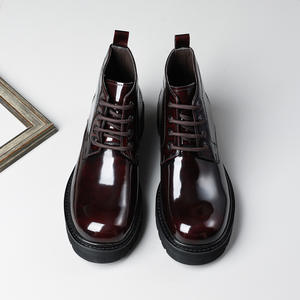 Zapatos Oxford de Vestir para Hombre, Estilo Británico Vintage, Cuero Charol Brillante, Punta Cuadrada Tallada, Zapatos Formales con Aumento de Altura para Boda - Product Image 1