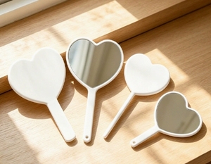 Custom Handheld Cosmetic <b>Plastic</b> Mini Cute Travel Makeup <b>Mirrors</b> With Handle Valentine's Day Small for Girl Women Gifts - Product Image 2