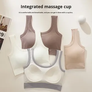 Kadın rahat dikişsiz yastıklı sütyen nefes anti-pozlama yelek seksi güzel arka telsiz tüp üst çok yönlü için - Product Image 4