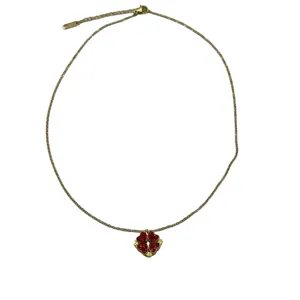 Offre Spéciale Ins Style Luxe Étanche En Acier Inoxydable Plaqué Or Rouge Diamants Artificiels Coeur Collier Pour Les Femmes