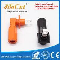 Enchufe de bloqueo automático Chapado en plata unipolar de alta corriente 240A conector de nueva energía de alta potencia ángulo recto nailon DC cobre