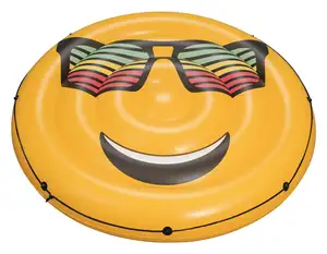 Rosto sorridente inflável flutuante ar colchão água relaxante no verão fresco férias praia festa adulto flutuante espreguiçadeira ilha
