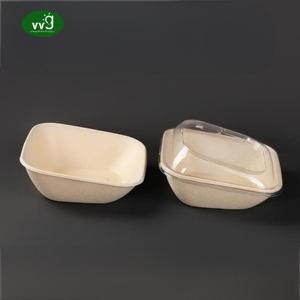 Vvg Chất lượng cao hộp giấy dùng một lần phân hủy sinh học Takeaway bao bì thực phẩm mía bã mía vát Bát vuông 750ml - Product Image 3