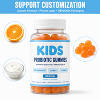 Gummies Probiotiques Marque Blanche avec Acide Pantothénique et Biotine pour Enfants - 60 unités - Supplément Nutritionnel Énergisant aux Champignons