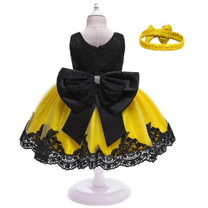 Robe de soirée formelle pour filles, style vintage avec dentelle et nœud, longue, pour enfants de taille moyenne, OEM, personnalisable, vente en gros, tenue de fête et de festival - Product Image 6