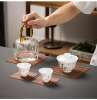 Sous-verre en bambou chinois, antidérapant, anti-brûlure, accessoires pour le thé, rétro, luxe léger, isolation thermique