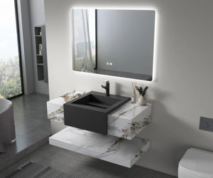 Vente en gros de meuble-vasque de salle de bain nordique moderne combiné avec des lavabos à double bassin de luxe léger - Product Image 6