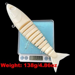 Nuovo Arrivo Esche Artificiali Snodate da 24cm 138g a 11 Sezioni in ABS Grezzo Non Verniciato per <span class=keywords><strong>Tonno</strong></span>, Spigola, Carpa e Trota - Product Image 3