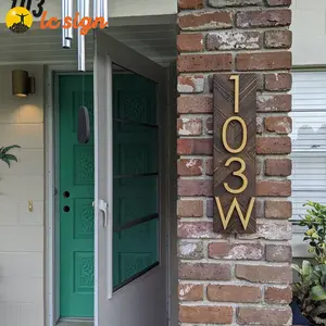 Hoge Kwaliteit 3D Metalen Messing Deur Nummerplaten En Letters Gouden Nummer Voor Huis