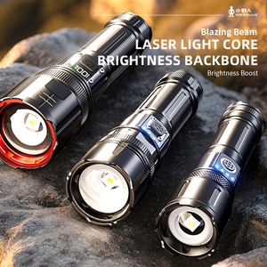 Little Wild Man Zoom Flashlight Led Rechargeable High <b>Brightness</b> Outdoor Portable Digital <b>Torch</b> With Usb Cable - Product Image 2