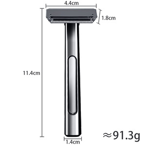 BEIKELIN Twin Blade, diseño de media PROTECCIÓN DE Metal antiguo, cuchillas de acero inoxidable <span class=keywords><strong>para</strong></span> <span class=keywords><strong>afeitado</strong></span> <span class=keywords><strong>corporal</strong></span> seguro <span class=keywords><strong>para</strong></span> hombres con soporte <span class=keywords><strong>para</strong></span> maquinilla de afeitar - Product Image 3