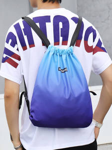 Bolsa con Cordón <span class=keywords><strong>de</strong></span> Diseño Degradado Ombre Personalizada, Mochila Deportiva Impermeable <span class=keywords><strong>de</strong></span> Poliéster Reciclado, Compra al por Mayor - Product Image 5