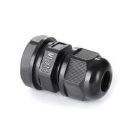 Presse-étoupe M12 noir et blanc en nylon PA 66 étanche IP68 pour câble de 7 mm, idéal pour l'industrie électrique - Vente chaude