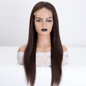 Premie entièrement attaché à la main haut en soie couleur brune naturelle perruques médicales de cheveux humains européens vierges bruts - Product Image 2