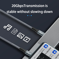 Kabel Pengisian Cepat USB3.2 Thunderbolt 3 20Gbps PD 240W Berbahan Aluminium Alloy dengan Jalinan Kabel, Kecepatan Tinggi untuk Komputer dan Ponsel Tipe-C, Nylon PVC