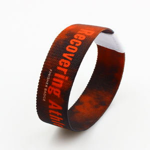 Pulseras elásticas tejidas de tela para fiesta y festival, logo personalizado, multicolor - Product Image 2