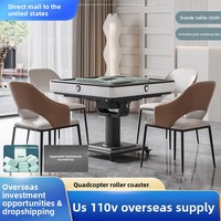 Table de Mahjong Électrique Pliable en Bois Massif Style Américain pour 4 Joueurs, Automatique, 4 Ports, 110V, Expédition depuis l'Entrepôt International