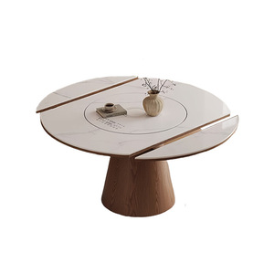 Smart Stone-Resin Modern Minimalist <b>Dining</b> <b>Table</b> Home Restaurant Use Induction Cooktop Dishes Warm Automatic Rotating Turntable - Product Image 3