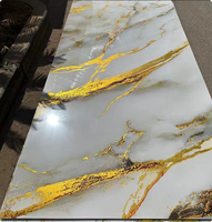 Planche en PVC marbré brillant, feuille de marbre UV, panneau stratifié 1220*2440mm, feuille de marbre PVC pour la décoration murale