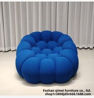 Canapé paresseux individuel moderne de style français, en forme de boule incurvée, garni d'éponge compressible, vente en gros, OEM personnalisé pour mobilier de salon