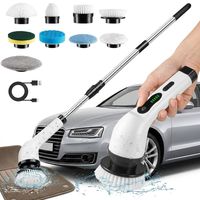 Brosse de nettoyage sans fil 9-en-1 avec commande vocale pour douche, baignoire, carrelage, sol, cuisine, fenêtre – Idéale pour l'entretien domestique et la beauté