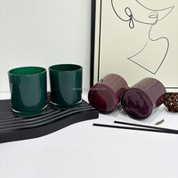 Bocaux à bougies en verre de Noël vides de 430 ml, vente en gros, personnalisables, luxueux, vert foncé, bordeaux, pour la décoration intérieure