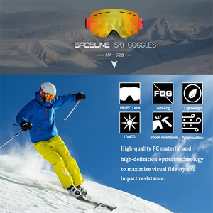 स्की गोगल्स फ्रेमलेस पीसी फ्रेम Uv400 सुरक्षा ध्रुवीकृत दर्पण लेंस स्नोमोबाइल सुरक्षा चश्मे बर्फ खेल आईवियर कस्टम लोगो - Product Image 5