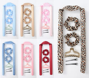 عقال رأس قضيب تجعيد بدون حرارة مع حقيبة وموجة نوم بدون حرارة بكرة تجعيد الشعر طقم بكرة شعر حريرية مع مشبك مخلب - Product Image 3