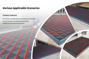 Modular EVA bụi đi ngoài trời 3 trong 1 Bàn Chải thảm sàn lồng vào nhau tuyết loại bỏ không trượt sàn nhựa Mat cho thương mại - Product Image 5