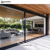 Porte coulissante en aluminium multi-rails certifiée AS2047, robuste, compatible avec un sous-châssis en bois, résistante à l'eau, finition de qualité