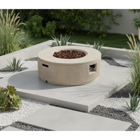 Brasero extérieur au gaz naturel avec 50 000 BTU, design écologique, matériau MGO, billes de verre pour jardin et terrasse
