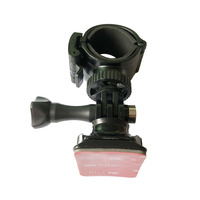 Support de caméra pour casque 360° pivotant avec adhésif, pince ronde pour lampe torche de diamètre 27-31 mm/24-26 mm, ABS+Caoutchouc