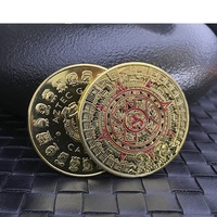 Pièce de monnaie Maya, Art du calendrier aztèque, Culture et prophétie, Pièce souvenir en métal plaqué or, Pièce promotionnelle économique