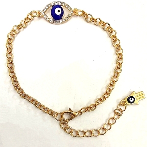 <span class=keywords><strong>Bracelet</strong></span> chaîne <span class=keywords><strong>en</strong></span> alliage <span class=keywords><strong>or</strong></span> <span class=keywords><strong>Rose</strong></span> avec pierres de cristal, breloques mauvais œil, meilleur cadeau pour unisexe, offre spéciale, - Product Image 2