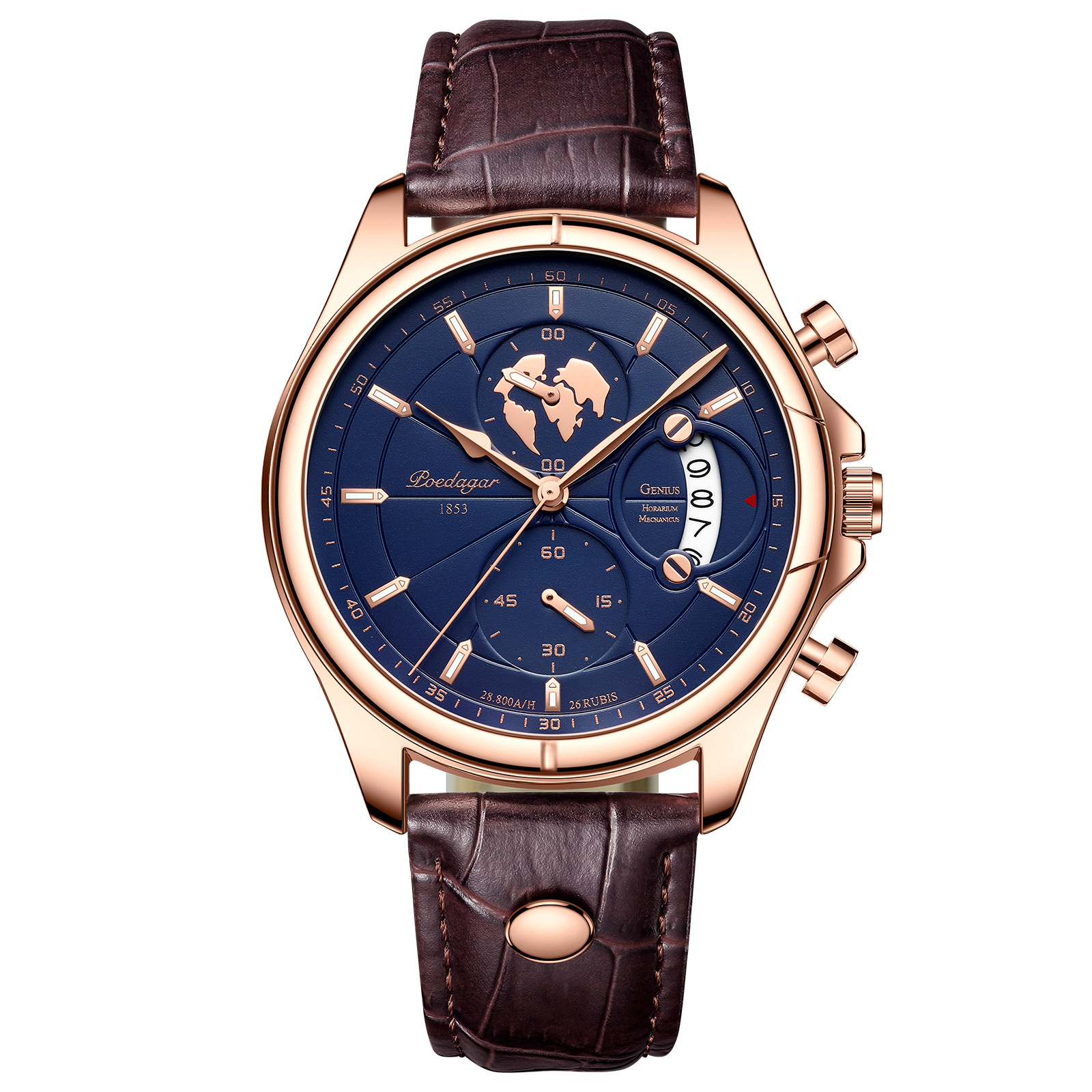 5-tre puntatori cassa rosa quadrante blu