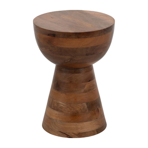 Tavolino Rotondo in Legno Lucidato, Tavolino d'Appoggio Contemporaneo per Piccoli Spazi, Stile Comodino - Product Image 2