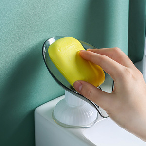 Rotating Suction Cup Drainable Soap Dish Irregular Shape Plastic Minimalist Design Deck Mount Self Drain Bathroom Shower Use - Product Image 2