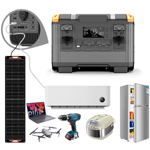 Estación de energía portátil LiFePO4 de <span class=keywords><strong>2400</strong></span> vatios, sistema de energía Solar de onda sinusoidal pura de 230V/110V para uso doméstico, generador Solar portátil - Product Image 1
