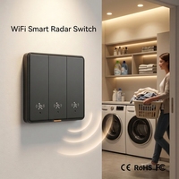 Interrupteur d'éclairage WiFi Tuya à capteur radar, détection de mouvement, temporisation automatique, économie d'énergie, relais magnétique réglable