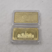 Vente en gros d'artisanat Qualité Fine Gold Silver Iron Coin Lingot d'or lingot avec plaqué épais
