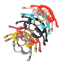 Bracelet en corde tressée réglable et coloré avec breloque cœur creux doré, bracelet d'amitié, bijou tendance, cadeau pour femmes et filles
