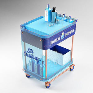 Carrito de Champán Móvil con Ruedas, Diseño Personalizado, Pintado en Oro Electrochapado - Product Image 4