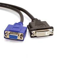 DMS 59P LFH 60P Male Ke Panel, Adapter Kabel Ekstensi Monitor Ganda VGA DVI