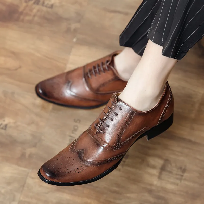 WJZ-907-20 Fashion Chinese style men's dress shoes men's casual shoes mens leather shoes