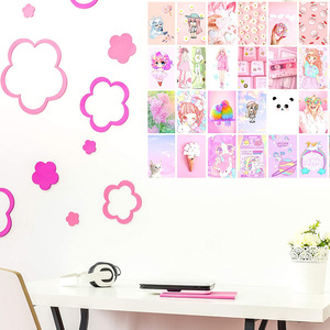 Kit <span class=keywords><strong>Collage</strong></span> da Parete Estetico Rosa Personalizzato 50 Pezzi 10x15CM Carta Patinata Superficie Verniciata <span class=keywords><strong>Poster</strong></span> Artistico per Decorazione Camera - Product Image 6