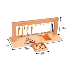 Montessori giocattoli per l'apprendimento della <span class=keywords><strong>matematica</strong></span> appendiabiti per bambini scale di perline di colore 1-9 11-19 numeri educativi in età prescolare giocattoli in legno per bambini - Product Image 6