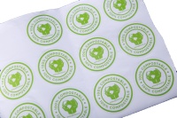 Étiquettes autocollantes personnalisées multicouches double face, fabriquées à partir de matériaux écologiques recyclés et dégradables certifiés FDA et ISCC
