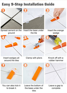 Clips de nivellement pour carrelage ZEBRA Leve Tile Tiler, 3 mm, 1/16, système de nivellement de carrelage, clips de nivellement pour sol, en vente - Product Image 3