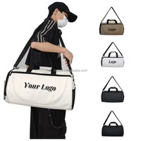 Nouveau design blanc noir en gros mode impression Logo Sport sac de sport femmes hommes étanche voyage sac polochon avec compartiment à chaussures
