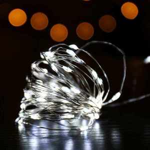 Guirnalda <span class=keywords><strong>de</strong></span> <span class=keywords><strong>Luces</strong></span> LED Impermeables <span class=keywords><strong>con</strong></span> 3 Pilas AA, 5m 50 LED, Decoración para Navidad, Fiestas, Hogar y Habitaciones, <span class=keywords><strong>con</strong></span> Clasificación IP44 - Product Image 5